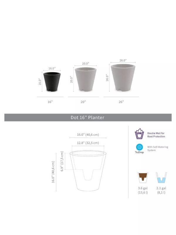 Dot TruDrop Self-Watering Planters