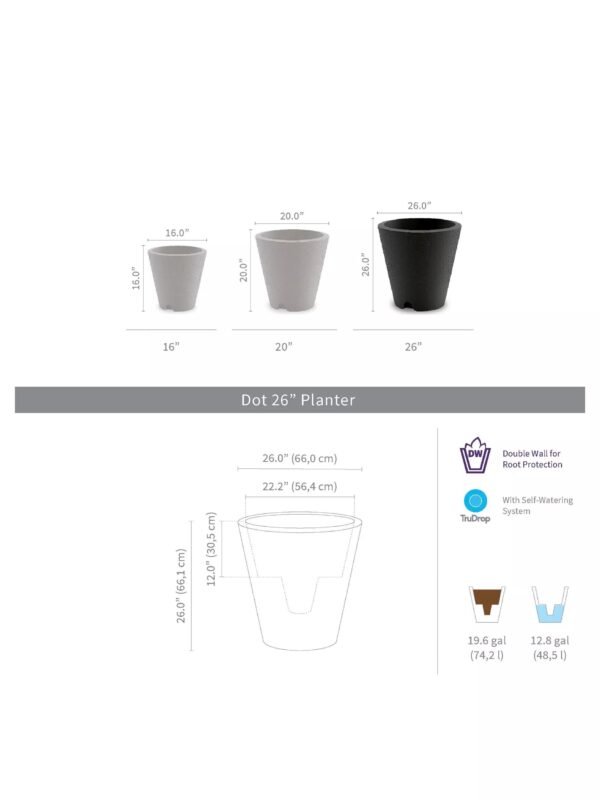 Dot TruDrop Self-Watering Planters